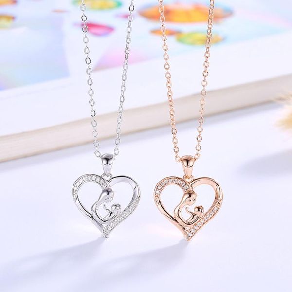 pendant necklaces mom and children heart shaped neck chain for monther women gift choker jewelry collares collier femme collar, Silver
pendant necklaces mom and children heart shaped neck chain for monther women gift choker jewelry collares collier femme collar, Silver
