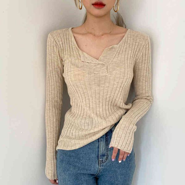 women's t-shirt south korea trend autumn temperament all-match half open collar collar-bone slimming show inside take bottom sweater to, White
women's t-shirt south korea trend autumn temperament all-match half open collar collar-bone slimming show inside take bottom sweater to, White
