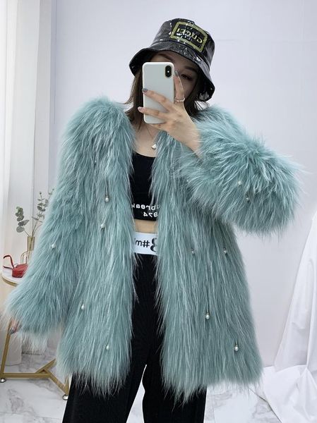 women's fur & faux fashion genuine raccoon dog coat soft warm winter coats women 2021 pearl pendant female jacket casacos zjt45, Black
women's fur & faux fashion genuine raccoon dog coat soft warm winter coats women 2021 pearl pendant female jacket casacos zjt45, Black