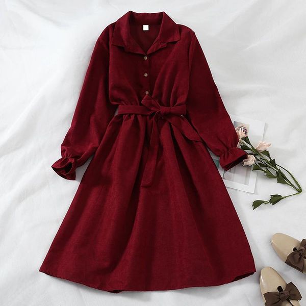 vintage high waist bow lace up solid dress women casual streetwear long sleeve button korean style female dresses 9 colors, Black;gray
vintage high waist bow lace up solid dress women casual streetwear long sleeve button korean style female dresses 9 colors, Black;gray