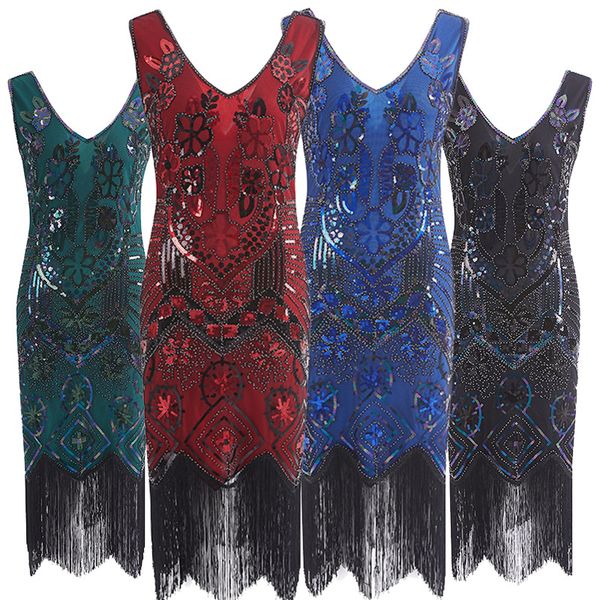 halloween the great gatsby 1920s vintage theme costume retro sequined fringed dress skirt beaded explosion high-end party, Black;red
halloween the great gatsby 1920s vintage theme costume retro sequined fringed dress skirt beaded explosion high-end party, Black;red