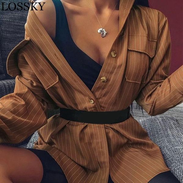 women's blouses & shirts fall lapel striped print woman button vintage shirt pocket ol workwear blusas mujer de moda 2021 long sleeve w, White
women's blouses & shirts fall lapel striped print woman button vintage shirt pocket ol workwear blusas mujer de moda 2021 long sleeve w, White
