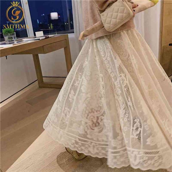 spring elastic waist sweet style lace big swing skirt women's oversized mid-length mujer faldas 210520, Black
spring elastic waist sweet style lace big swing skirt women's oversized mid-length mujer faldas 210520, Black