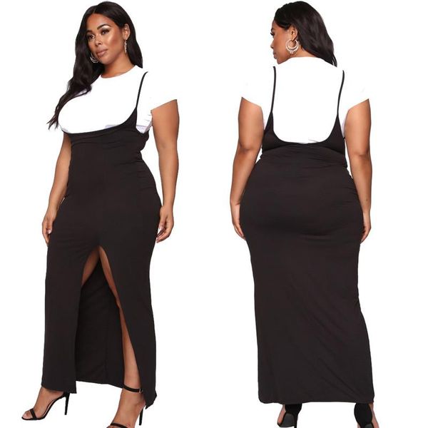 fashion plus size women two pieces dresses white short sleeves t shirt with high split spaghetti long dress xl---5xl women's piece pant
fashion plus size women two pieces dresses white short sleeves t shirt with high split spaghetti long dress xl---5xl women's piece pant