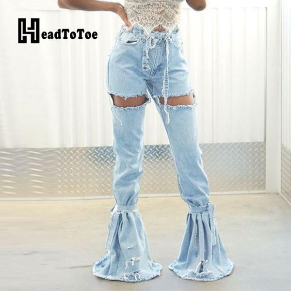 fashion holes design tied wide leg women jeans high waist distressed casual long pants streetwear women's, Blue
fashion holes design tied wide leg women jeans high waist distressed casual long pants streetwear women's, Blue