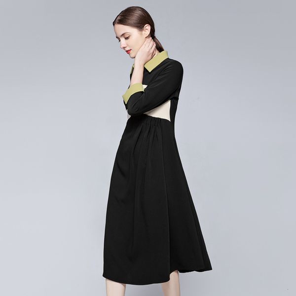 dress dressautumn temperament lady single breasted medium length lapel color matching long sleeve high waist swing skirt, Black;gray
dress dressautumn temperament lady single breasted medium length lapel color matching long sleeve high waist swing skirt, Black;gray