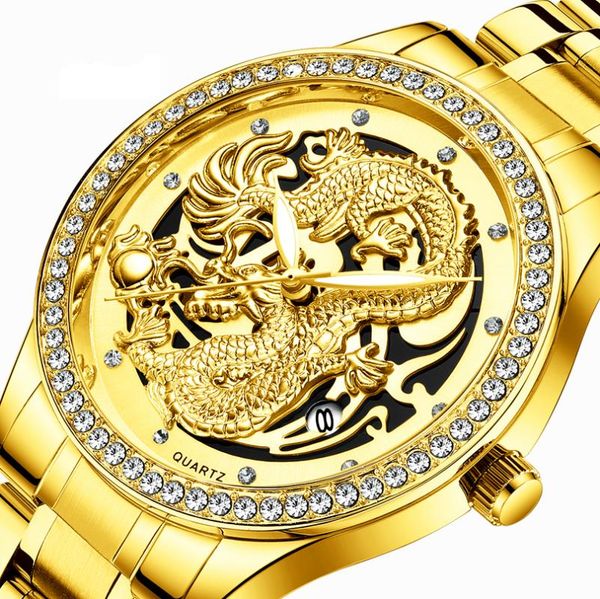 wristwatches luxury fashion design gold dragon men watches stainless steel waterproof male business clock date luminous quartz wristwatch, Slivery;brown
wristwatches luxury fashion design gold dragon men watches stainless steel waterproof male business clock date luminous quartz wristwatch, Slivery;brown