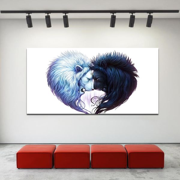 big size canvas art animal painting two lion pictures for living room canvas painting cuadros decoration no frame
big size canvas art animal painting two lion pictures for living room canvas painting cuadros decoration no frame