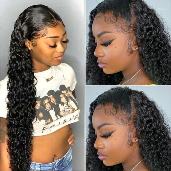 brazilian water wave lace frontal wig pre plucked transparent deep curly front for women human hair wigs1, Black;brown
brazilian water wave lace frontal wig pre plucked transparent deep curly front for women human hair wigs1, Black;brown