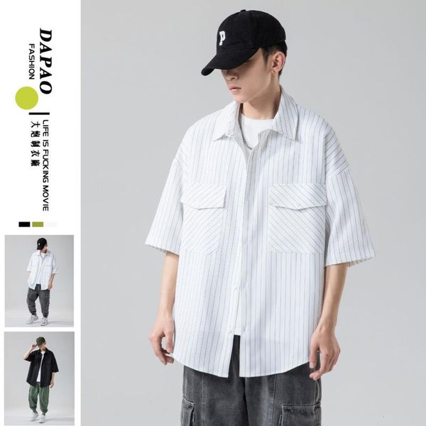 summer striped shirt men korean fashion loose casual harajuku streetwear retro social short-sleeved -2xl men's shirts, White;black
summer striped shirt men korean fashion loose casual harajuku streetwear retro social short-sleeved -2xl men's shirts, White;black