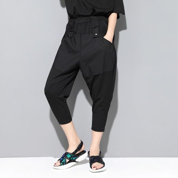 women's pants & capris button casual loose cropped breathable cotton harem irregular trousers for female, Black;white
women's pants & capris button casual loose cropped breathable cotton harem irregular trousers for female, Black;white