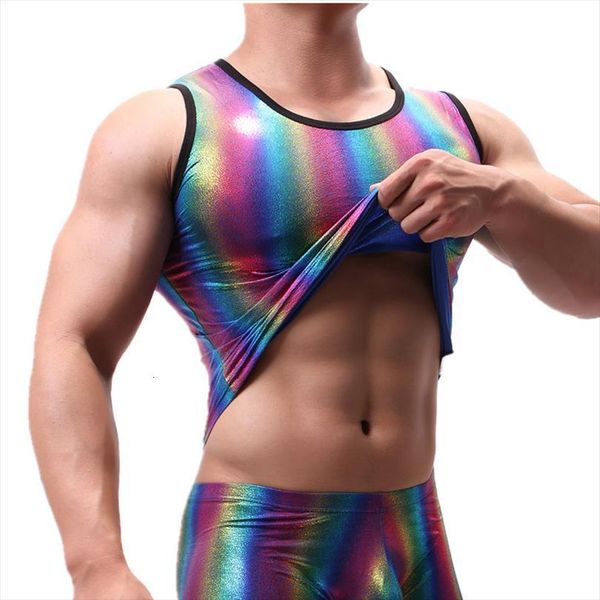 rainbow striped mens undershirts men slim fitness tank casual sleeveless pu leather vest homewear tight sportwear tanks, White;black
rainbow striped mens undershirts men slim fitness tank casual sleeveless pu leather vest homewear tight sportwear tanks, White;black