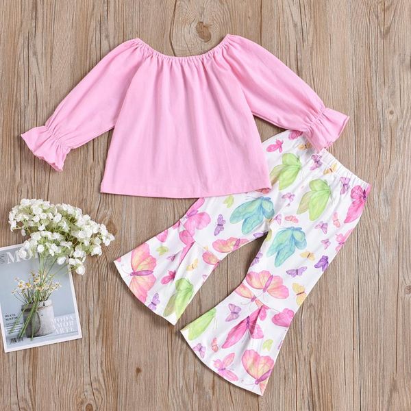 clothing sets kids baby girls off shoulder solid t-shirts print butterfly flare pants toddler children clothes 2pcs 12m-5y, White
clothing sets kids baby girls off shoulder solid t-shirts print butterfly flare pants toddler children clothes 2pcs 12m-5y, White