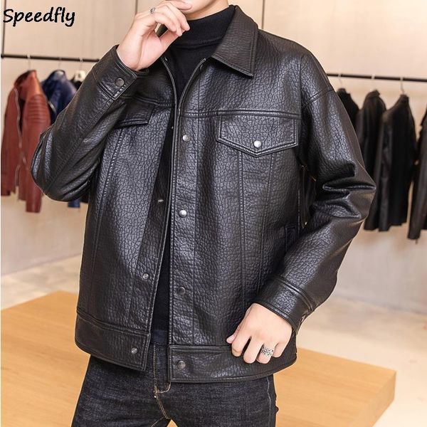 black pu leather motorcycle jacket men clothing 2021 fashion turn down collar slim fit casual outwear coats 3xl-m women's jacke, Black;brown
black pu leather motorcycle jacket men clothing 2021 fashion turn down collar slim fit casual outwear coats 3xl-m women's jacke, Black;brown