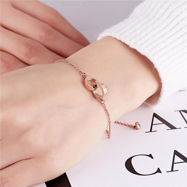 charm bracelets korean version bracelet for women stainless steel rose gold plated 3g 19.5cm fashion roman numeral double ring circle jewelr, Golden;silver
charm bracelets korean version bracelet for women stainless steel rose gold plated 3g 19.5cm fashion roman numeral double ring circle jewelr, Golden;silver