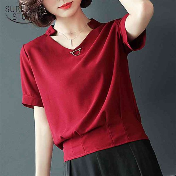 women shirts blouses short sleeve blue chiffon clothing shirt plus size v-neck feminine fashion blusas d632 30 210506, White
women shirts blouses short sleeve blue chiffon clothing shirt plus size v-neck feminine fashion blusas d632 30 210506, White