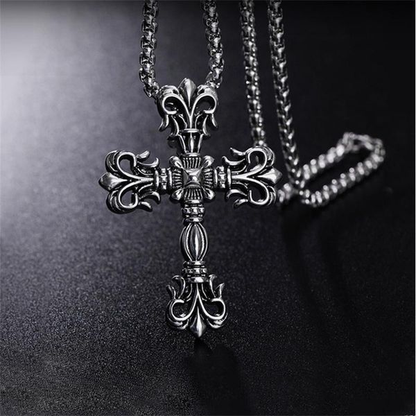pendant necklaces cross men's necklace retro domineering fashion trendy personality flower jewelry wholesale, Silver
pendant necklaces cross men's necklace retro domineering fashion trendy personality flower jewelry wholesale, Silver
