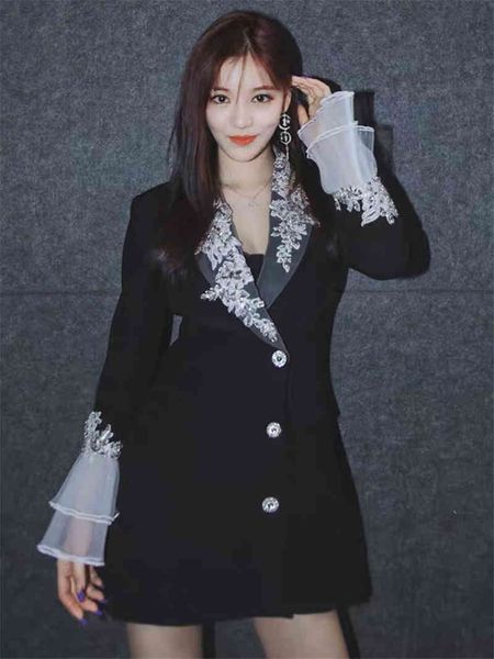 women's suits & blazers stars with diamonds and flowers contrast long suit tyfb, White;black
women's suits & blazers stars with diamonds and flowers contrast long suit tyfb, White;black