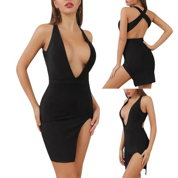 women v-neck backless dress fashion sleeveless split hollow out solid color tight slim for ladies casual dresses, Black;gray
women v-neck backless dress fashion sleeveless split hollow out solid color tight slim for ladies casual dresses, Black;gray