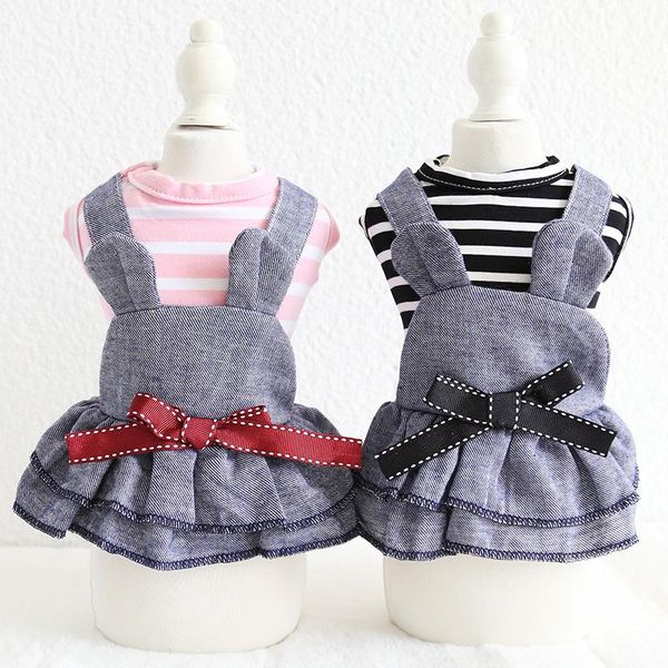 dog apparel bows girl dresses with denim skirts for dogs pink black vest bichon clothes xs-xl sizes costumes small cats pet dress 
dog apparel bows girl dresses with denim skirts for dogs pink black vest bichon clothes xs-xl sizes costumes small cats pet dress