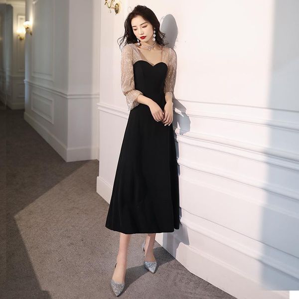 black v-neck evening party dress female exquisite sequins trim long a-line dresses elegant lantern sleeve banquet gown ethnic clothing, Red
black v-neck evening party dress female exquisite sequins trim long a-line dresses elegant lantern sleeve banquet gown ethnic clothing, Red