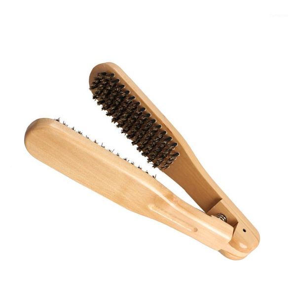 hair straightener comb wooden anti-static diy salon hairdressing dual-brush cnt 661, Silver 
hair straightener comb wooden anti-static diy salon hairdressing dual-brush cnt 661, Silver