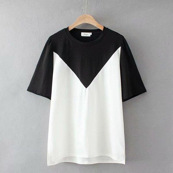 women's t-shirt plus size o-neck short sleeve patchwork women tshirts 2021 summer casual ladies cotton t shirts female top, White
women's t-shirt plus size o-neck short sleeve patchwork women tshirts 2021 summer casual ladies cotton t shirts female top, White