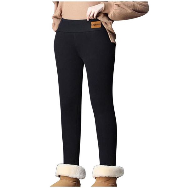 women's leggings winter warm women high waist thick velvet workout trousers slim tight elasticity solid color female, Black
women's leggings winter warm women high waist thick velvet workout trousers slim tight elasticity solid color female, Black