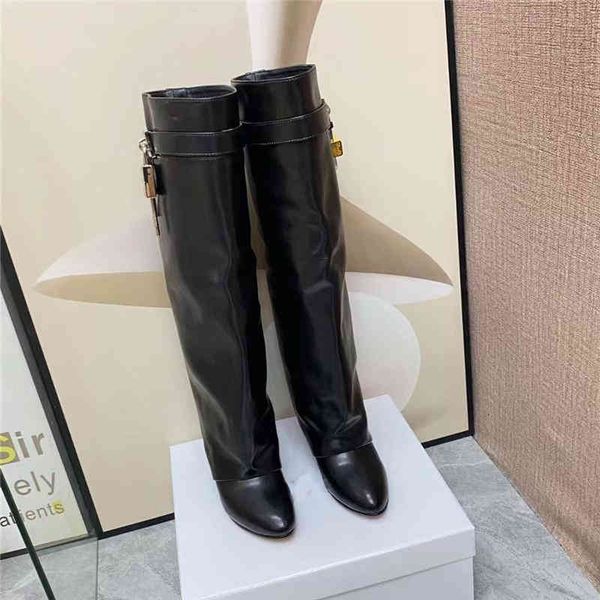 boots european women's high boots black leather botines mujer punk style round wedge shoes luxury metal decorative sliding cover botas
boots european women's high boots black leather botines mujer punk style round wedge shoes luxury metal decorative sliding cover botas