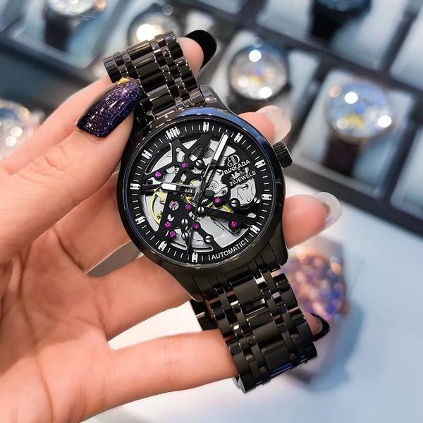 wristwatches binkada watch brand men's wholesale automatic mechanical hollow foreign trade waterproof live tide table, Slivery;brown
wristwatches binkada watch brand men's wholesale automatic mechanical hollow foreign trade waterproof live tide table, Slivery;brown