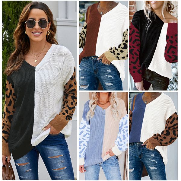 winter sweater women's loose casual v-neck pullover sweater 2721180, Black