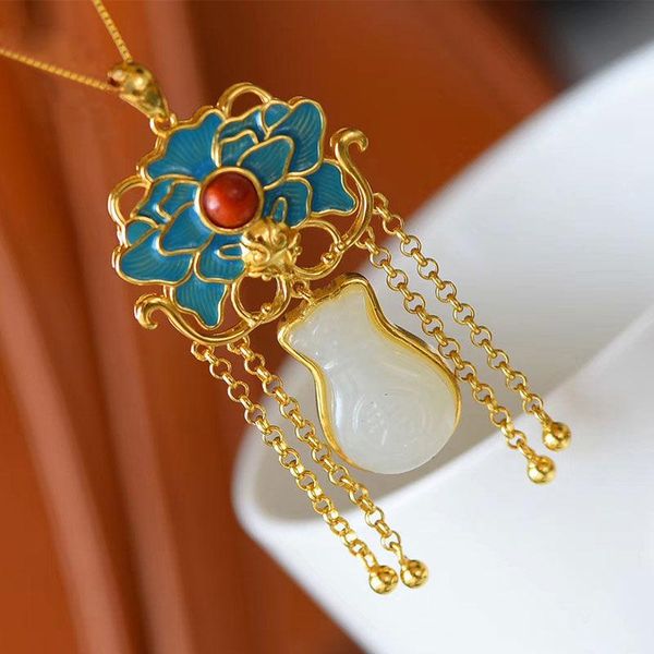 chains silver inlaid natural an white jade fushou purse gourd pendant necklace chinese style retro national charm women's jewelry
chains silver inlaid natural an white jade fushou purse gourd pendant necklace chinese style retro national charm women's jewelry