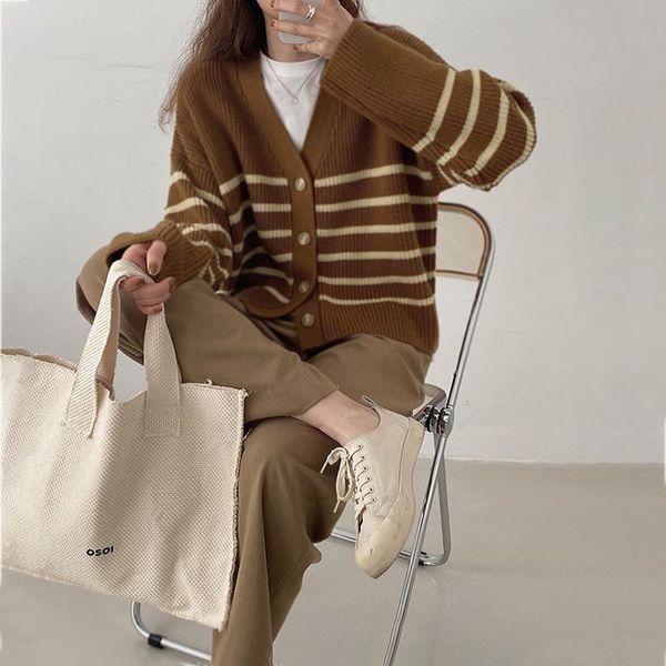 women's knits & tees female cardigan autumn knitted sweater single breasted v-neck striped patchwork casual outwear women clothes, White
women's knits & tees female cardigan autumn knitted sweater single breasted v-neck striped patchwork casual outwear women clothes, White