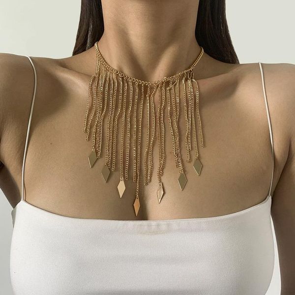 chokers 2021 luxury women's fashion necklaces gold silver chains tassel choker chunky necklace collar lady party accessories gift, Golden;silver
chokers 2021 luxury women's fashion necklaces gold silver chains tassel choker chunky necklace collar lady party accessories gift, Golden;silver