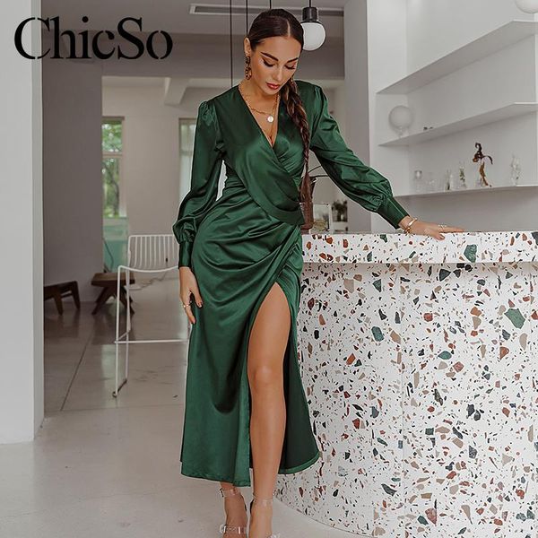 casual dresses glamaker satin v neck green party dress christmas dinner high split winter autumn female bandage elegant 2021, Black;gray
casual dresses glamaker satin v neck green party dress christmas dinner high split winter autumn female bandage elegant 2021, Black;gray