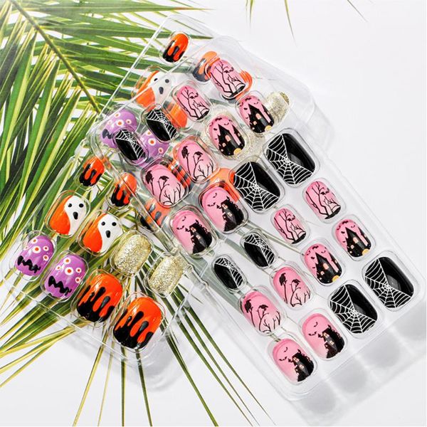 false nails punk halloween spider web press on fire full cover nail art decorations fake tips manicure short, Red;gold
false nails punk halloween spider web press on fire full cover nail art decorations fake tips manicure short, Red;gold