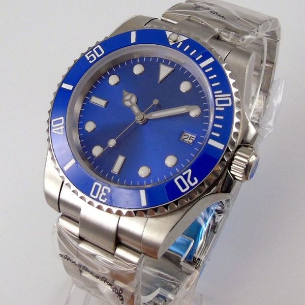 wristwatches 40mm blue sterile dial automatic ceramic bezel date luminous sapphire glass nh35 miyota 8215 movement men's wristwatch, Slivery;brown
wristwatches 40mm blue sterile dial automatic ceramic bezel date luminous sapphire glass nh35 miyota 8215 movement men's wristwatch, Slivery;brown