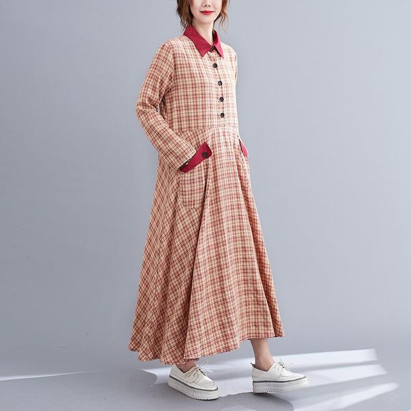 casual dresses fairynatural ladies plaid retro turn down collar 2021 autumn spring pockets button korean style women bandage dress red, Black;gray
casual dresses fairynatural ladies plaid retro turn down collar 2021 autumn spring pockets button korean style women bandage dress red, Black;gray