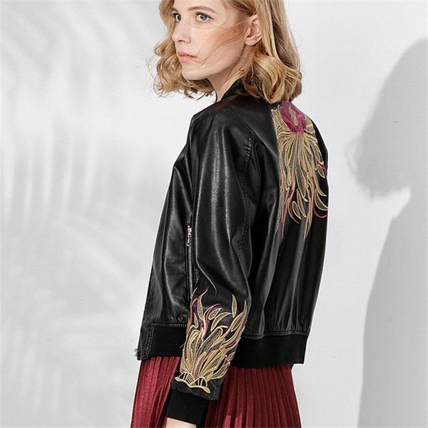women's leather & faux 2021 women embroidery jacket black fashion pu female zipper motorcycle biker coats moto ladies outwear
women's leather & faux 2021 women embroidery jacket black fashion pu female zipper motorcycle biker coats moto ladies outwear