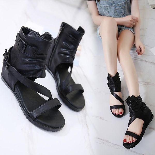 roman open toe belt buckle women's shoes 2021 wedge heel high-leather inner cool sandals, Black
roman open toe belt buckle women's shoes 2021 wedge heel high-leather inner cool sandals, Black