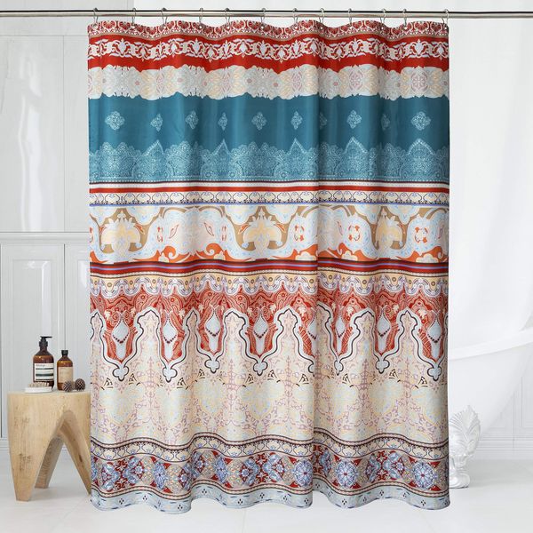 fabric boho shower curtain set with 12 hooks for bathroom, waterproof and machine washable - 72" x 72", blue and beige
fabric boho shower curtain set with 12 hooks for bathroom, waterproof and machine washable - 72" x 72", blue and beige