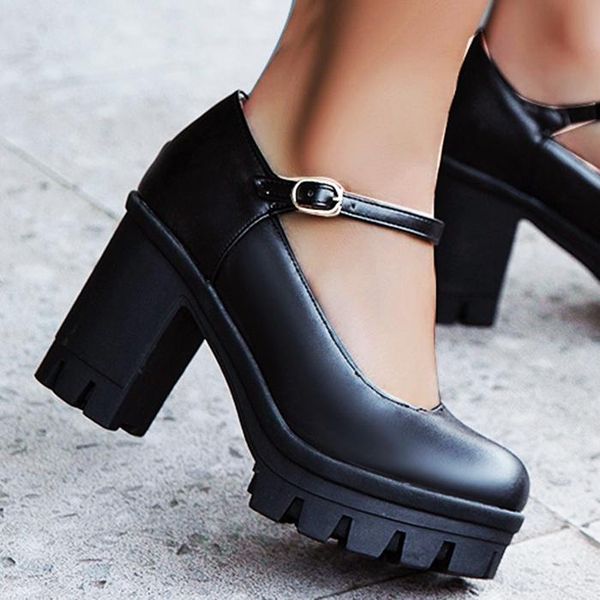 dress shoes lihuamao pu leather women platform square heel ankle strap ladies pumps mary jane uniform cosplay skid resistance, Black
dress shoes lihuamao pu leather women platform square heel ankle strap ladies pumps mary jane uniform cosplay skid resistance, Black