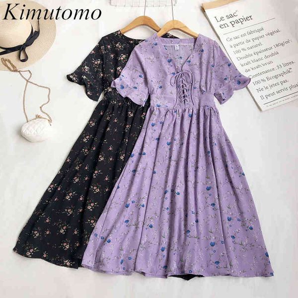 kimutomo chic floral printing dresses summer fresh style female v-neck flare sleeve bow lace-up vestido feminino 210521, Black;gray
kimutomo chic floral printing dresses summer fresh style female v-neck flare sleeve bow lace-up vestido feminino 210521, Black;gray