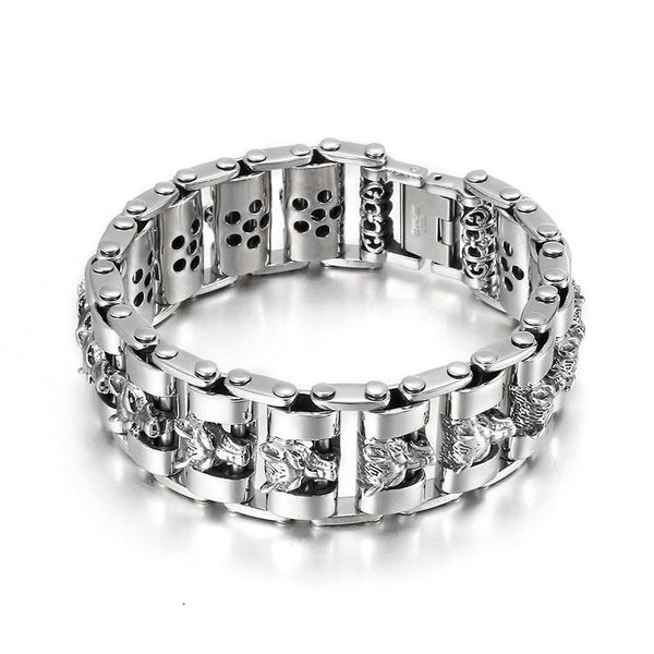 charm bracelets haolynjoy trend wolf head wide bracelet mechanical chain men's stainless steel, Golden;silver
charm bracelets haolynjoy trend wolf head wide bracelet mechanical chain men's stainless steel, Golden;silver