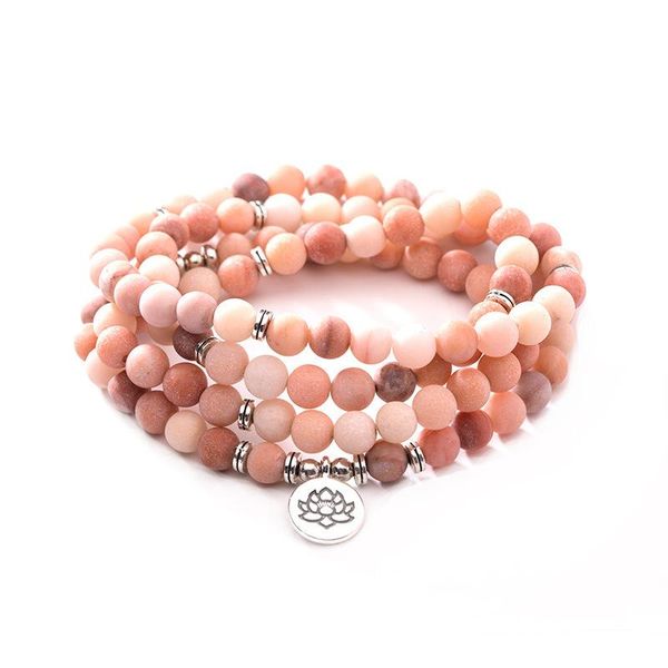 charm bracelets 108 pink natural stone frosted mala bracelet elasticity om,lotus, buddha for women yoga necklace drop, Golden;silver
charm bracelets 108 pink natural stone frosted mala bracelet elasticity om,lotus, buddha for women yoga necklace drop, Golden;silver