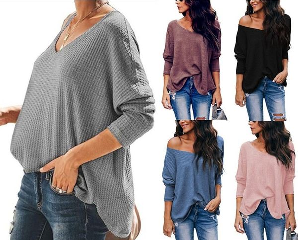 2021 european and american women's autumn loose v-neck large long sleeve bottoming shirt, White
2021 european and american women's autumn loose v-neck large long sleeve bottoming shirt, White