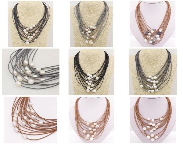 pendant necklaces big pearl necklace 17.5" long 15 rows white pink purple teardrop brown black gray leather choose, Silver
pendant necklaces big pearl necklace 17.5" long 15 rows white pink purple teardrop brown black gray leather choose, Silver