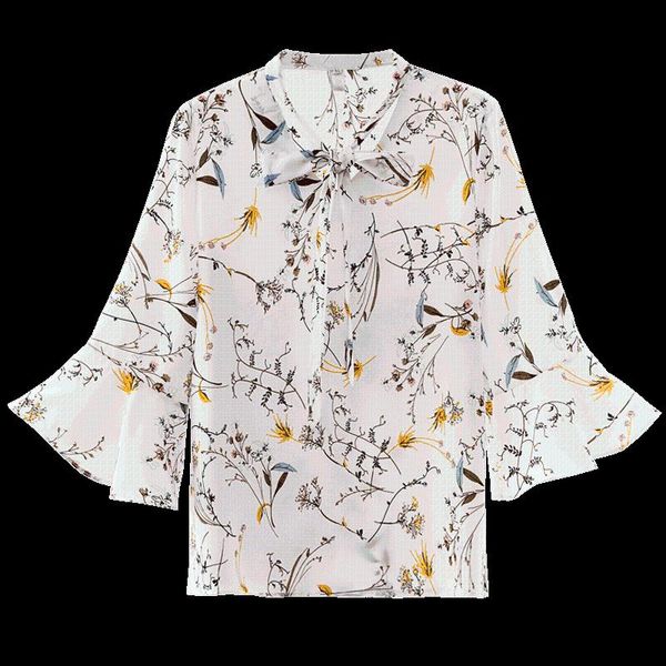 women's blouses & shirts 2021 fall mince flower chiffon shirt korean version of the horn bow big size dress slim, White
women's blouses & shirts 2021 fall mince flower chiffon shirt korean version of the horn bow big size dress slim, White