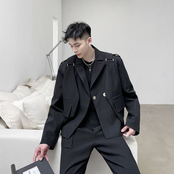 iefb /men's wear fake two-piece suit coat split vest short style hidden button black clothes for male autumn big size 9y4038 210524, White;black
iefb /men's wear fake two-piece suit coat split vest short style hidden button black clothes for male autumn big size 9y4038 210524, White;black