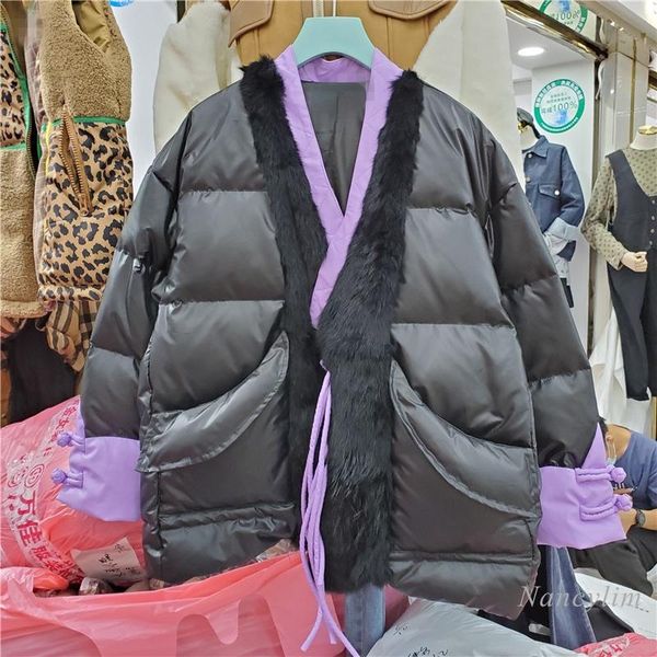 women's jackets white duck down winter jacket women 2021 clothes loose stitching tassel buckle all-matching warm coats femme, Black;brown
women's jackets white duck down winter jacket women 2021 clothes loose stitching tassel buckle all-matching warm coats femme, Black;brown